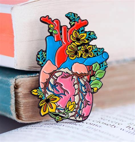 Anatomical Heart Enamel Pin Medical T Codex Anatomicus