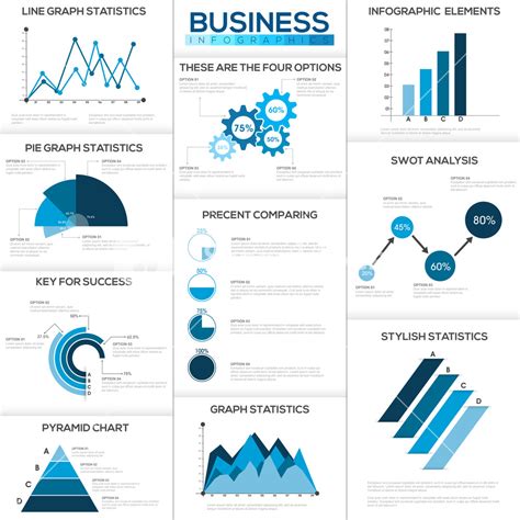 Big Set Of Creative Business Infographic Elements With Statistical Bar