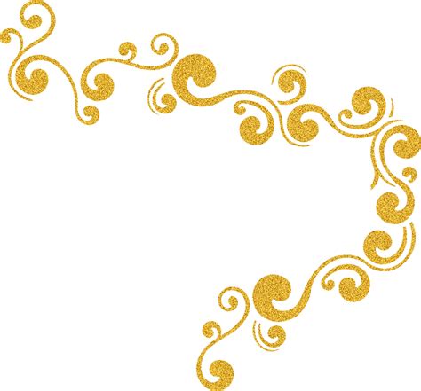 Sparkle Clipart Swirl Glitter Gold Border Png Transparent Png Full My