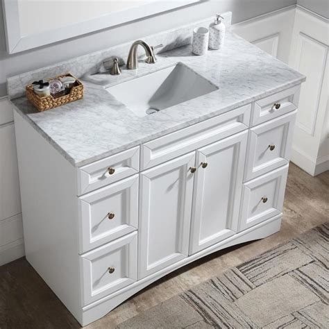 Casainc 48 In White Undermount Single Sink Bathroom Vanity With Off