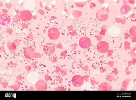 Festive Glitter Sparkles And Confetti On Pink Pastel Trendy Background