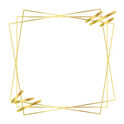 Gambar Bingkai Emas Tiga Baris Persegi Png Emas Persegi Klipart