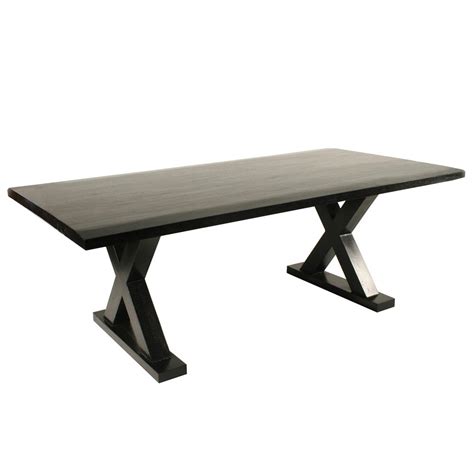 Riverside aberdeen round pedestal dining table. Noir X Industrial Loft X Base Black Wood Dining Table ...