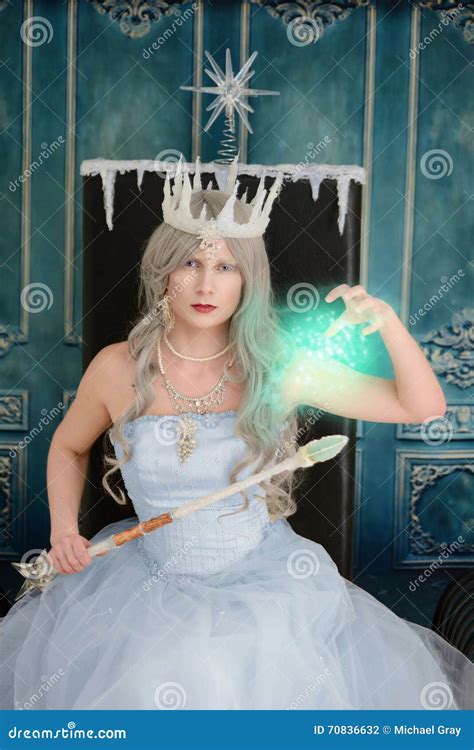 Evil Ice Queen Using Magic Stock Photo Image Of Portrait 70836632
