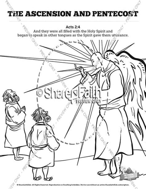 Sharefaith Media The Ascension And Pentecost Sunday School Coloring