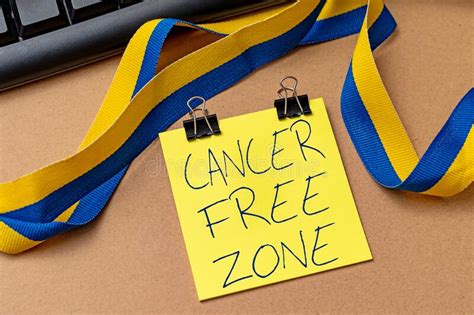Handwriting Text Cancer Free Zone Concept Meaning Supporting Cancer