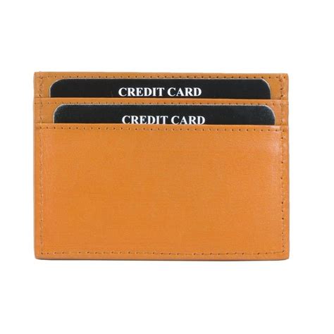Compact design due to its compact design, this credit card holder is a superb choice of accessory to travel with. RFID Blocking Exclusive Handmade Genuine Leather Credit Card Holder (Orange) | Koruma Id Protection