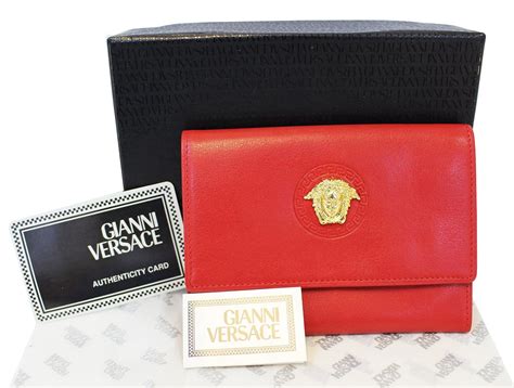 Versace Red Leather Womens Wallet E3382