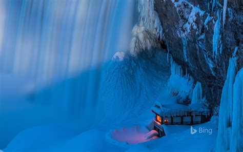 Canada Ontario Niagara Falls In Winter Bing Desktop Wallpaper Preview