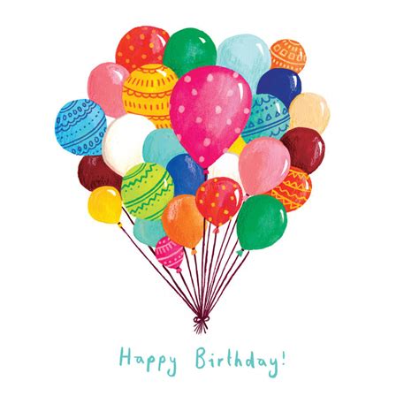 A Balloon Happy Birthday Card By Emma Randall Illustration