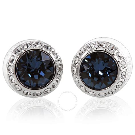 Swarovski Rhodium Plated Blue Angelic Stud Pierced Earrings 5536770