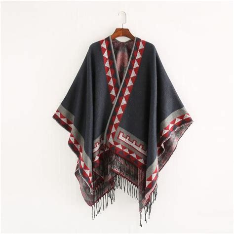 American Indian Poncho And Capes Warm Poncho Womens Wrap Scarf