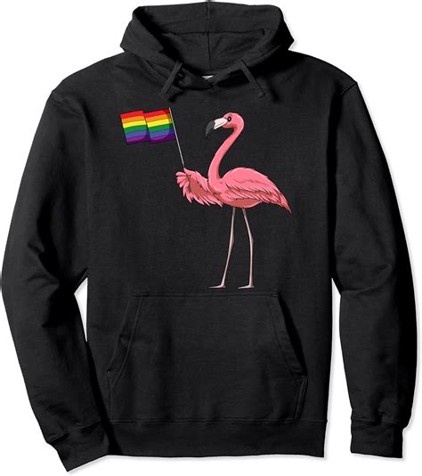 Gay Flamingo Lgbt Pride Rainbow Flag Flamingo Pride Month Pullover Hoodie Uk Fashion