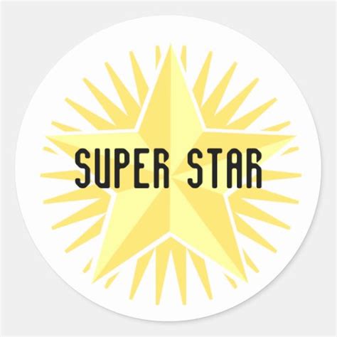 Gold Super Star Sticker Zazzle
