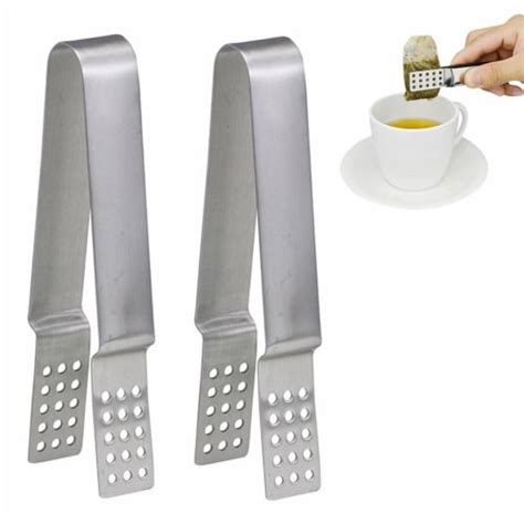 2pc Tea Bag Squeezer Stainless Steel Holder Tongs Easy Squeeze Teabags