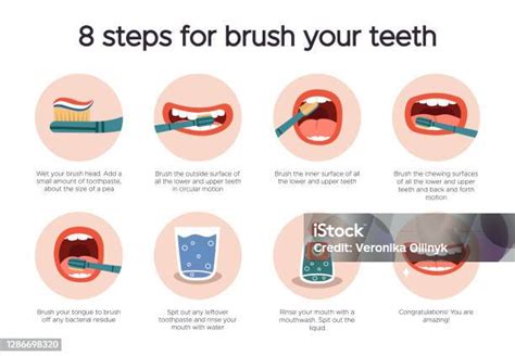 Dental Hygiene Infographic Oral Healthcare Guide Tooth Brushing For Dental Care How To Brush