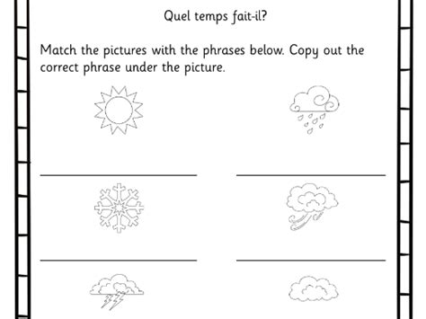 French Weather Worksheets Teaching Resources