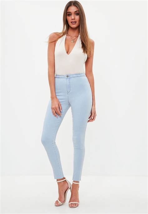 Missguided Blue Highwaisted Vice Skinny Jeans Women Jeans Fitness Fashion Skinny Jeans