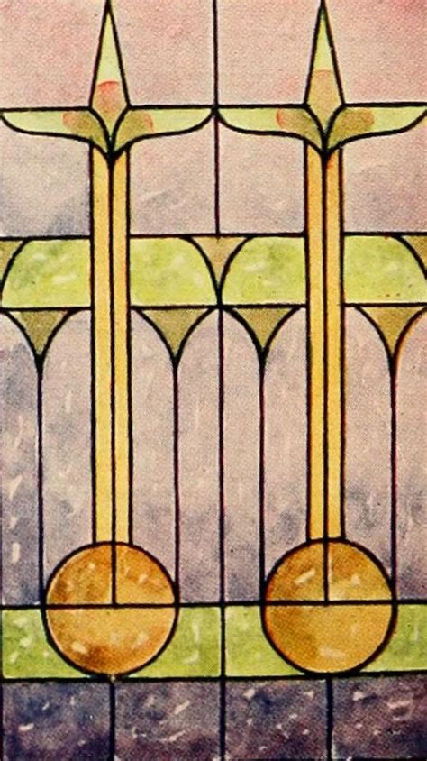 Art Nouveau Stained Glass Windows With Mackintosh Style Designs And