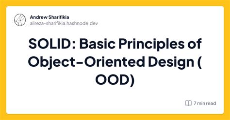 Solid Basic Principles Of Object Oriented Design Ood