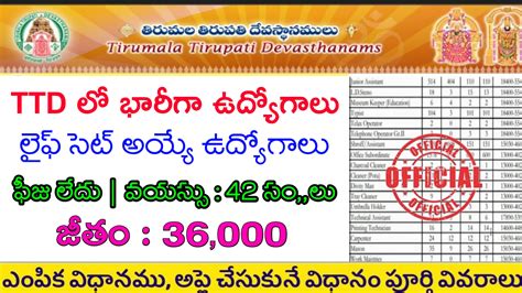 Latest Ttd Notification Latest Govt Jobs