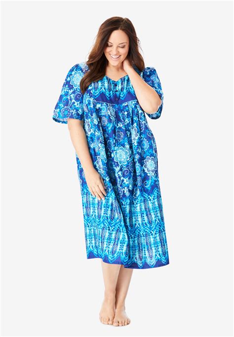 Mixed Print Short Lounger By Only Necessities Plus Size Loungers
