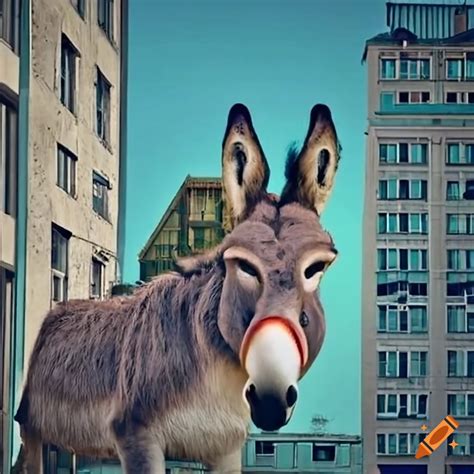 Giant Donkey In The City