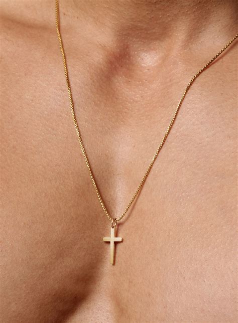 cross necklace for men men s gold cross necklace etsy