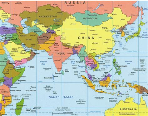 Mapa Da Ásia Físico Politico Climas E Divisão Regional Paises E