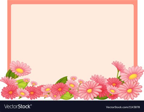 Flowers And A Pink Board Royalty Free Vector Image
