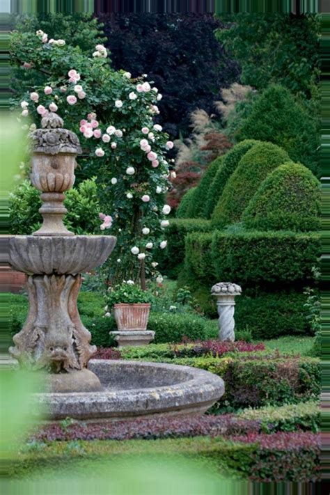 A Formal Garden With A Fountain Formal Garden Design English Garden