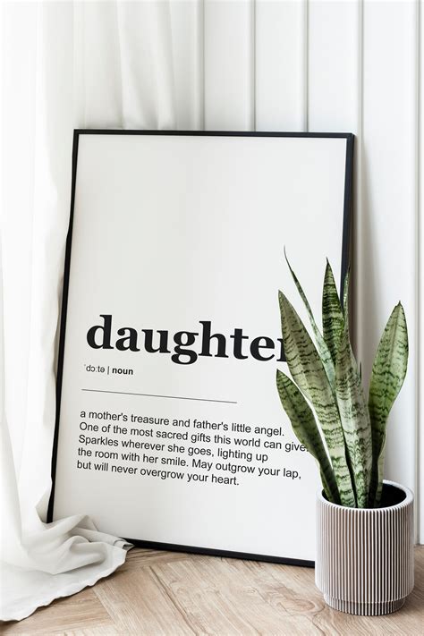 Daughter Word Art Poster Definition Print Digital Download Etsy