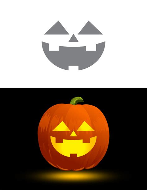 Printable Happy Jack O Lantern Face Pumpkin Stencil Jack O Lantern