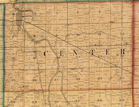 Grant County Indiana 1861 Old Wall Map Reprint With Etsy