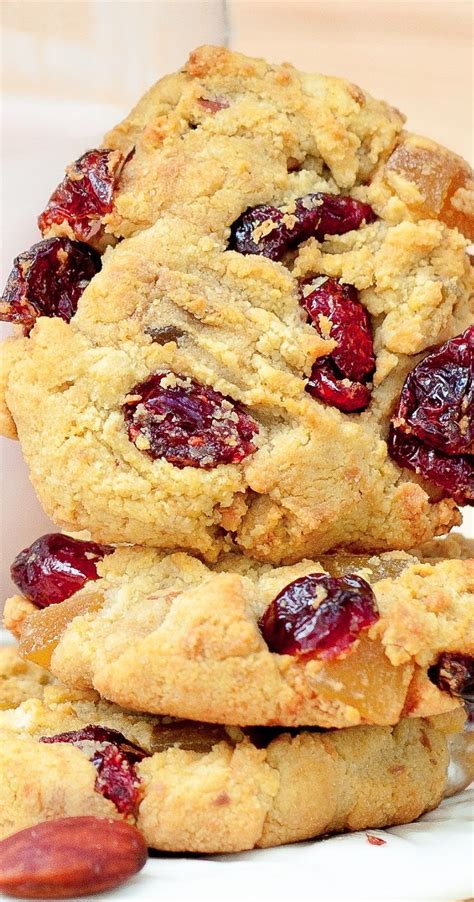 Baking powder helps them rise. Cranberry Almond Cookies - made with almond flour with ...