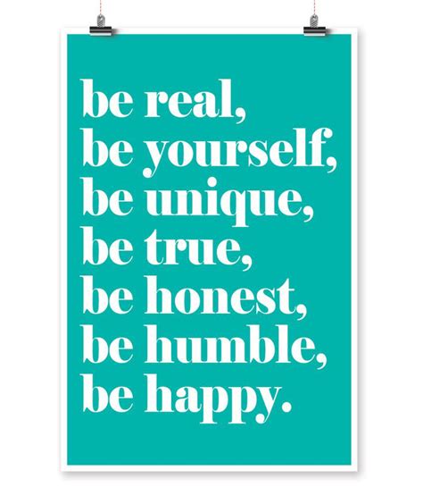 Tics Be Real Be Yourself Be Unique Quote Paper Wall Poster Without