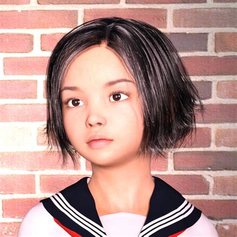 Little Asian Schoolgirl Cgtrader