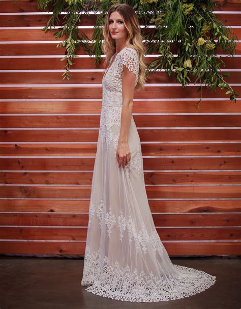 Lace wedding dresses are classic and elegant designs for any bride. Azalea Boho Cotton Lace Wedding Dress | Dreamers and Lovers