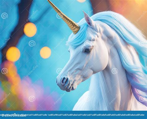 A White Fairy Tale Unicorn Ai Generative Stock Image Image Of Park