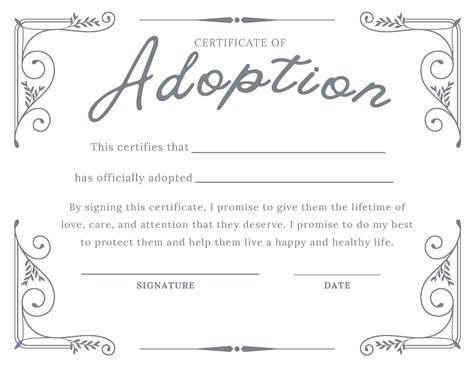 Digital Printable Adoption Certificate Vintage Etsy Australia