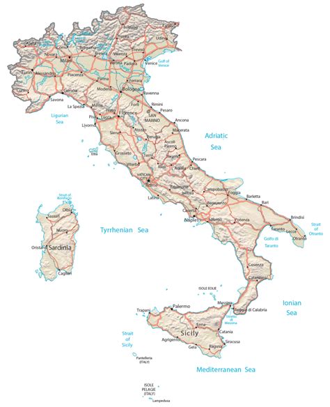 Map Of Italy Cities And Roads Gis Geography