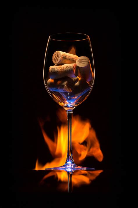 Wine Glass With Fire Product Shot By Andre Jabali Wine Glass