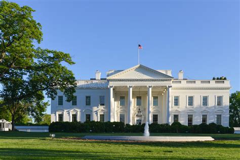 Front View Of White House Washington Dc Stock Image Image Of
