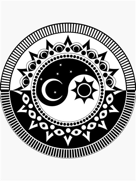 Yin Yang Duality Sun Moon Sticker By Johnnet Redbubble Yin Yang Tattoos Sun Tattoos Moon