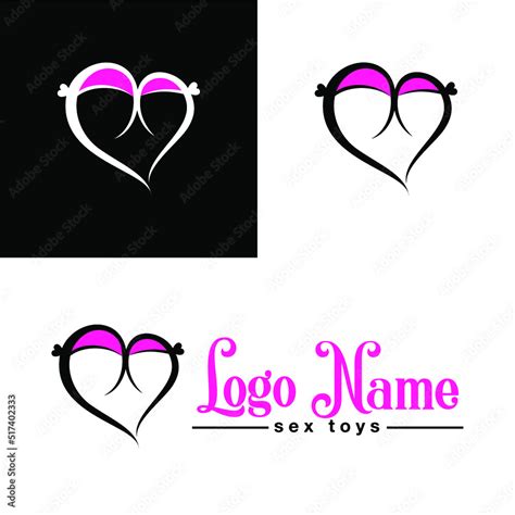 Adult Store Logo Design Cute Sex Shop Badge Template Sexy Label Vector Elements Sexuality
