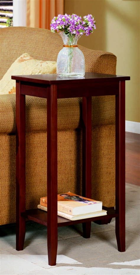 Dhp Rosewood Tall End Table Simple Design Multi Purpose Small Space