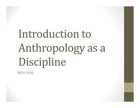 3 Anth 2430 Introduction To Anthropology 1 Introduction To