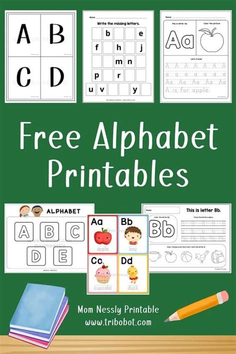 Free Alphabet Printables Tribobot X Mom Nessly