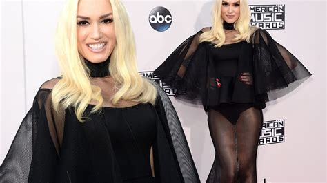 Gwen Stefani Flashes Her Knickers In Daring Sheer Black Outfit At The