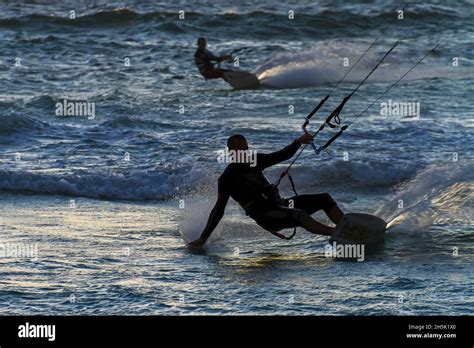 Kite Surfing Cape Town South Africa Stock Photo Alamy
